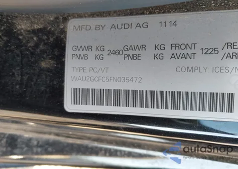 2015 Audi A7 3.0T Technik z USA, uszkodzony, nr VIN WAU2GCFC5FN035472